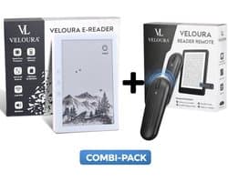 Veloura Ereader Bundel – E Reader met Hoesje - Reader Remote Paginadraaier – 32GB E-Reader – Handsfree Lezen – Luisterboeken & Audio