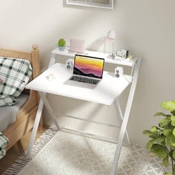 Zeo Wood® - Bureau Inklapbaar - Computertafel - Bureau Wit - Game Bureau - Laptoptafel — thumbnail 3