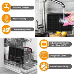 Ninja Accessoires voor heteluchtfriteuse, 2 stuks, Ninja Airfryer-accessoires met Ninja AF400EU, AF451EU, SL400EU en AF500DE, dubbele bakschaalinzet van siliconen, Belgisch wafelijzer, — thumbnail 4