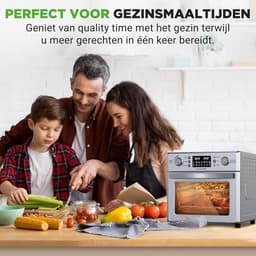 Grote Airfryer Oven met Rotisserie - 26 Liter XXL - 1700W - 10 Digitale Programma's - Hetelucht & Grill — thumbnail 4