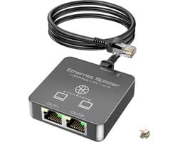 Ethernet Splitter 1 naar 2 Poorten - RJ45 LAN 1000Mbps - Gigabit Netwerk Adapter - Internet Verdeler Switch - Cat 8 7 6 5e 5 Compatibel - TV Box Gaming PC Computer - PS5 PS4 Xbox Laptop Router