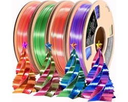 3D Printer Filament Pakket - Zijdeglans PLA 1.75mm - 4 Kleuren Set 800g