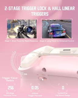 PXN P5 - Draadloze Game Controller - Trillingsfunctie - USB & Bluetooth - PC & Console - Roze — thumbnail 3