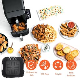 2 stuks extra hoge siliconen vormen voor SL300EU Ninja Double Stack verticale luchtfriteuse met 2 vakken, siliconen vormen voor airfryer sl300eu — thumbnail 2