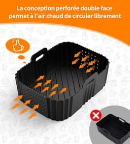 Ninja Heteluchtfriteuse, accessoires voor Ninja Double Stack XL SL400EU, 2 stuks siliconen inzetstukken, siliconen vorm voor AF300EU, AF400EU, AF451EU, Foodi Max AF500EU voor Dual Zone Air Fryer — thumbnail 4