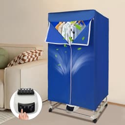 Elektrische Droger - Kleding Droogrek - Snel Drogen - Verplaatsbaar Met Wielen - 70x50x150cm - Blauw — thumbnail 3