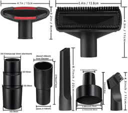 6-Delige Stofzuiger Accessoires Set met 32/35mm Adapter - Universele Borstel & Mondstukken voor Stofzuigers met Binnenmaat 32mm - Multifunctionele Reinigingsset — thumbnail 2