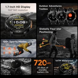 Hibousee Smartwatch Heren & Dames met Belfunctie – 100+ Sportmodi – Hartslagmeter – Waterdicht – Fitness Tracker – Zaklamp – Geschikt voor iOS & Android — thumbnail 5