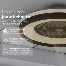 FlinQ LumiFan Ø50 cm Smart Plafondventilator met Verlichting - Lamp met 16 Miljoen Kleuren - Ventilator voor aan het Plafond - Ideaal voor op de Slaapkamer - Bestuurbaar met App of Afstandsbediening — thumbnail 3