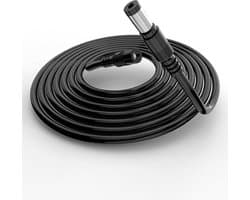 DC Verlengkabel Voor Slimme Speaker - 5 Meter - Zwarte Kabel Met 20AWG Koper - Geschikt Voor Echo Show 15, 8e/10e Gen, Plus 2e Gen, Dot 4e Gen