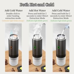 Draagbare koffiemaker, elektrische espresso machine, 3 in 1 reizen koffiezetapparaat voor camping, zelfverwarmde auto koffiezetapparaat, mini-koffiezetapparaat voor camping wandelen kantoor — thumbnail 2