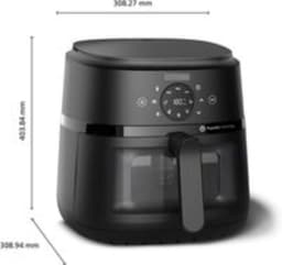 Airfryer 2000 Serie 6.2L - 1700W Vermogen, Kookvenster, RapidAir-technologie, Digitaal touchscreen, 13 kookopties, Tot 90% minder vet, Zwart (NA230/00) — thumbnail 3