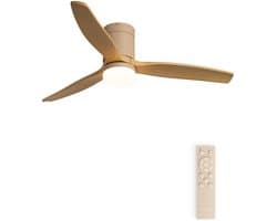 CREATE - Stille 40W plafondventilator met technische ABS bladen in verschillende maten - S - Met licht - Afstandsbediening - WIND CALM