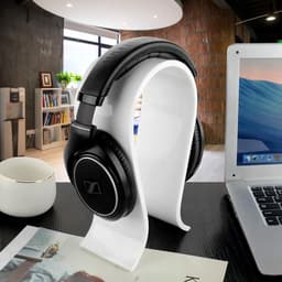 Koptelefoon - Koptelefoon Houder - Headset Stand - Universele - Standaard voor koptelefoon - Headset Houder - Koptelefoon standaard - Universeel - Ergonomische Holder voor gaming headset - voor over-ear hoofdtelefoons, gaming headsetstandaard - Wit — thumbnail 2