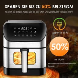 Seth Select Airfryer - Heteluchtfriteuse - Compacte heteluchtoven - Antiaanbaklaag - Groot 9 liter - Braden - Bakken - Uitdrogen - Opwarmen, — thumbnail 3