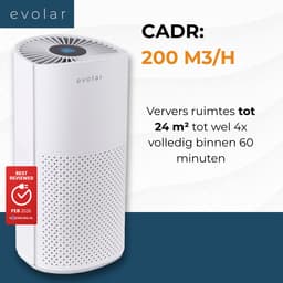 Evolar Luchtreiniger met 2x HEPA 13 Filter - CADR: 200m3/h - Air Purifier - Slaapmodus - Luchtkwaliteit Indicator - Pure4 — thumbnail 2