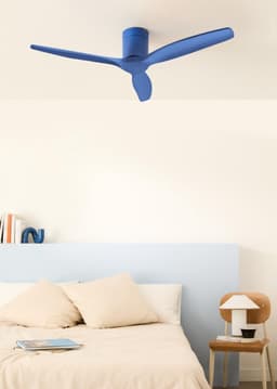 Plafondventilator - Ventilator met licht - Zomer en winter - Stille DC-motor - 132 cm diameter - Kobaltblauw — thumbnail 5