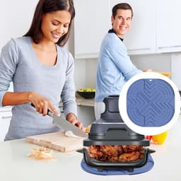 2 stuks geschikt voor NinjaFN101GY airfryer hittebestendig matje, aanrechtbeschermingsmat, antislip siliconen hittemat, geschikt voor airfryer, koffiemachine, broodrooster, airfryer koffiemachine, enz. — thumbnail 2