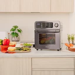 Heteluchtoven Frituur - Keukenapparaat Multifunctioneel - Gezond Koken - Touchscreen Display - 15 Liter Capaciteit - Grijs — thumbnail 4