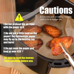 Verpakking van 300 antiaanbakmatjes voor de airfryer - Hoogwaardige, individuele matjes met een geribbelde rand voor veilige en eenvoudige reiniging, wat gezond koken bevordert - Geschikt voor bakken, grillen en verwarmen in de magnetron — thumbnail 6