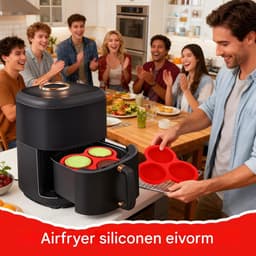 Siliconen cakevorm - Airfryer-eivorm - DIY ronde siliconen cakevorm - Antiaanbak siliconen - siliconen muffinvorm - Herbruikbare cakevorm - Gemakkelijk schoon te maken pan - Perfect voor ontbijtsandwiches, eierpannenkoeken en crêpes — thumbnail 6