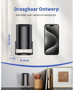 Quvo® Draagbare beamer - Beamer - Projector - Mini Beamer - Zwart - 22cm x 17cm x 9cm — thumbnail 2