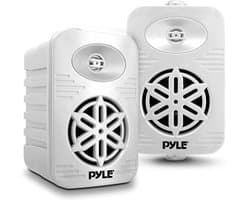Pyle Waterdichte Luidspreker Set - 300W Dual Speaket- 2-Weg Full Range Systeem - 1,27 cm Polymer Tweeter-Wit