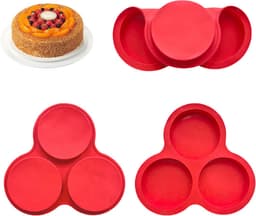 Siliconen cakevorm - 2 stuks - Taartvorm - 10 cm diameter - Eiervorm - Eierring - Bakplaat voor de airfryer - Voor Magnetron Kleine Taartjes Puddings Taart Ontbijt Patty - Geschikt voor airfryers van 6 liter en groter - rood — thumbnail 5