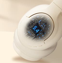 Draadloze Bluetooth stereo hoofdtelefoon met ruisonderdrukking, open ontwerp, hoogwaardige audio, krachtige bas, microfoon, opvouwbaar en lichtgewicht, geschikt voor reizen, thuiswerk, de sportschool, mobiele telefoon en computergebruik. Wit — thumbnail 2