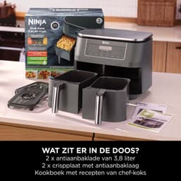 Ninja Dubbele Airfryer XXL - 7.6 L - Nieuw 2026 Model - 40 tot 240 Graden - 2470 W Vermogen - Dual Zone Technologie - DZ300EU — thumbnail 7