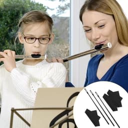 Fluit Reinigingsset - 3 Stuks - Schoon Wattenstaafjes - Fluitenreiniger - Muziekinstrumenten Polijsten - Doek Cleaner Accessoires - Reinigingsset Voor Dwarsfluit - Reinigingsdoek Set Voor Dwarsfluit En Saxofoon - Zwart — thumbnail 3
