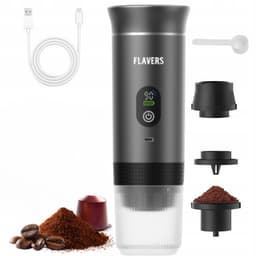Flavers ® | Draagbare Elektrische Espressomachine | 2026 model | Grijs | Koffiezet apparaat voor Onderweg | Capsules & Gemalen Koffie | Portable Espresso Machine | Cadeauset | koffiemaatje | Draagbare Koffiemachine | Reis & Camping Koffiezetapparaat — thumbnail 5