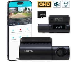 Nordväl DC101-2K Dashcam - incl. 64GB SD Kaart - 2K QHD - Wifi - GPS - Parkeermodus - Nachtzicht - Super compact - Auto camera - Dashcam voor auto