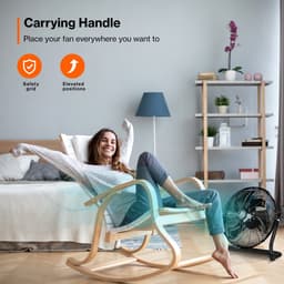 AERSON vloerventilator 40 cm | waaier met drie standen 75W | staande ventilator | hoge luchtstroom | robuuste metalen uitvoering | hellingshoek ca. 110 graden — thumbnail 3