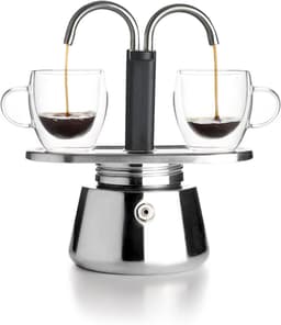 Mini Express Koffiezetapparaat voor 2 Kopjes - Roestvrij Staal Geschikt voor Inductie — thumbnail 2