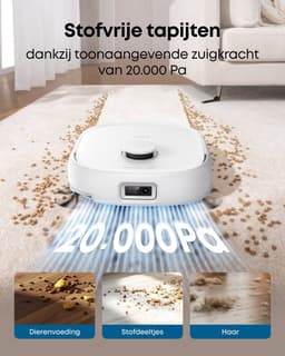 eufy Omni E25 - Robotstofzuiger met Vervangingssets - HydroJet dweilsysteem - 20.000 Pa zuigkracht - DuoSpiral borstels die ontklitten - CornerRover arm voor het schoonmaken van hoeken - alles-in-één station — thumbnail 3
