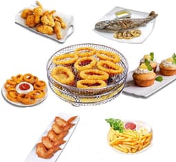 3 Stuks Rvs Airfryer Rack Ronde Stapelbare Rosten 304 Rvs Geschikt Voor 4.2 Tot 5.8 Liter Airfryers Als Ovenroosters En Droogrekken — thumbnail 4