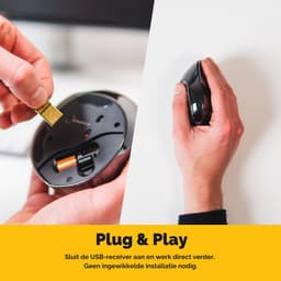 Evoluent Verticale Muis D – Draadloos – Medium – Uitvinder van de Verticale Muis – Ergonomisch Gevormd voor Comfort – Vermindert Polsbelasting – 4 DPI Standen – 6 Instelbare Knoppen (Windows) — thumbnail 3