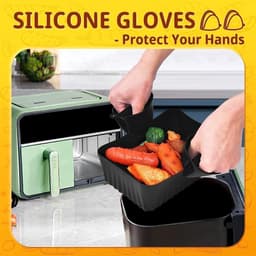 Accessoires voor hot air fryers - Airfryer-accessoires voor Ninja Foodi AF400EU, AF300EU (7,6L-9,5L) en andere dual zone airfryers - BPA-vrij - Accessoires voor Dual Zone hot air fryers - Airfryer siliconen bakje — thumbnail 2