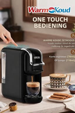ShopWizz Koffiemachine - Koffiezetapparaten - 4-in-1 - Cups Apparaten - Gemalen Koffie - Koffiepads - Koffiezetapparaat - Zwart — thumbnail 5
