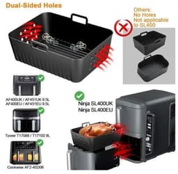 Dubbellaagse XL olievrije airfryer 2-delige set, airfryervormen, siliconen vormaccessoires, geschikt voor airfryers. — thumbnail 2