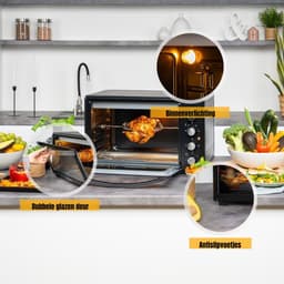 Nexvo® Heteluchtoven - Oven - Airfryer Oven - Zwart - 56cm x 41cm x 35cm — thumbnail 8