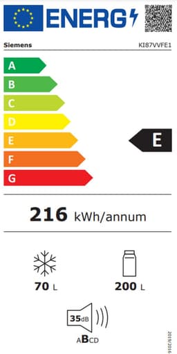 Siemens iQ300 KI87VVFE1 – Inbouw Koel-vriescombinatie – 177.2 x 54.1 cm – Vlakscharnier — thumbnail 10