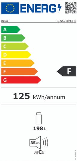 1 deurs koelkast 54cm 198l wit - beko - BLSA210M3SN — thumbnail 6