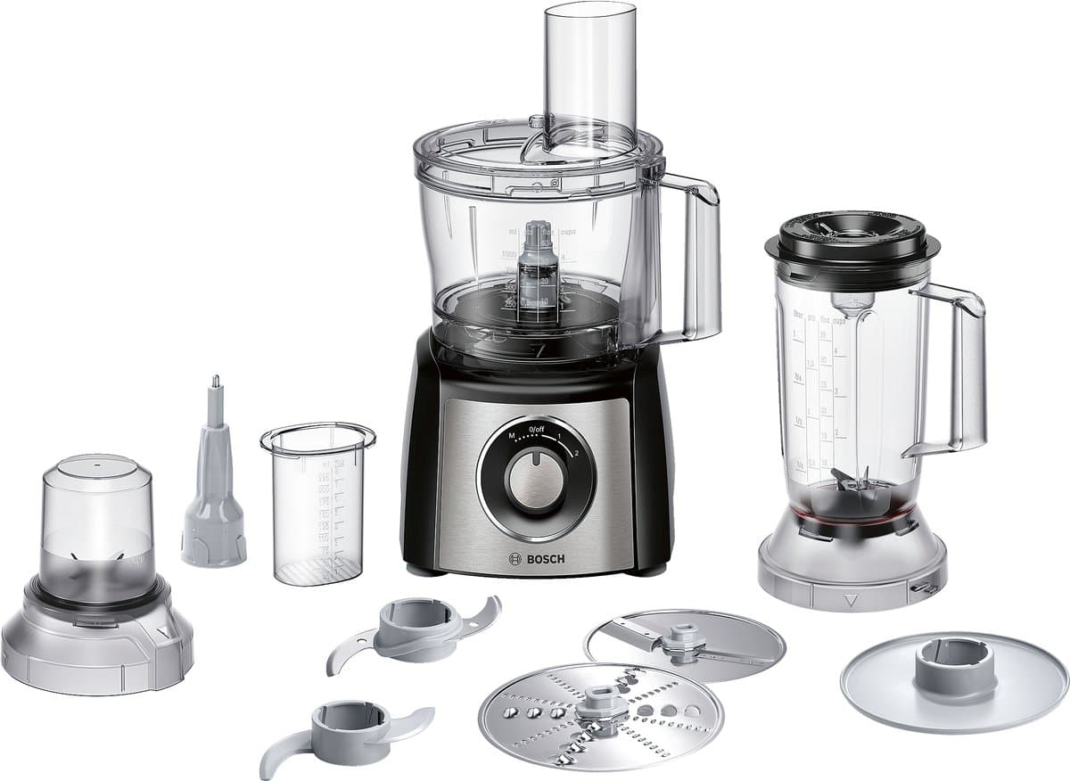 Bosch MCM3501M MultiTalent 3 - Keukenmachine - 800W - Foodprocessor - Zwart/RVS — afbeelding 1