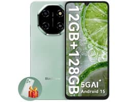 Blackview SHARK 6 Smartphone 5G AI - DUAL SIM - 12 GB RAM - 128 GB ROM - Octa Core - Android 15 - 6,88 inch - NFC - Groen