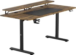 Ultradesk HIGHLANDER XXL – Bureau voor Gaming, Kantoor & Home Office – Bruin – 160 x 70 cm – Elektrisch verstelbaar – Ergonomisch — thumbnail 1