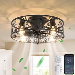 Equivera Plafonniere met Ventilator - Plafondventilator - Plafondventilator Afstandsbediening - Plafondventilator Slaapkamer - Plafond Ventilator met Verlichting - Plafondlamp - Plafonniere - Ideaal voor in uw slaapkamer! — thumbnail 1