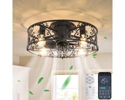 Equivera Plafonniere met Ventilator - Plafondventilator - Plafondventilator Afstandsbediening - Plafondventilator Slaapkamer - Plafond Ventilator met Verlichting - Plafondlamp - Plafonniere - Ideaal voor in uw slaapkamer! — afbeelding 1