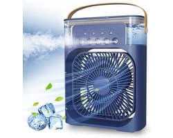 Draagbare airconditioning-ventilator, USB-aangedreven luchtkoeler, luchtbevochtiger, 7 led-luchtkoeler, klein, met 3 snelheden, ultra-stille koelventilator Geschikt Geschikt voor familie, reizen, kantoor — afbeelding 1